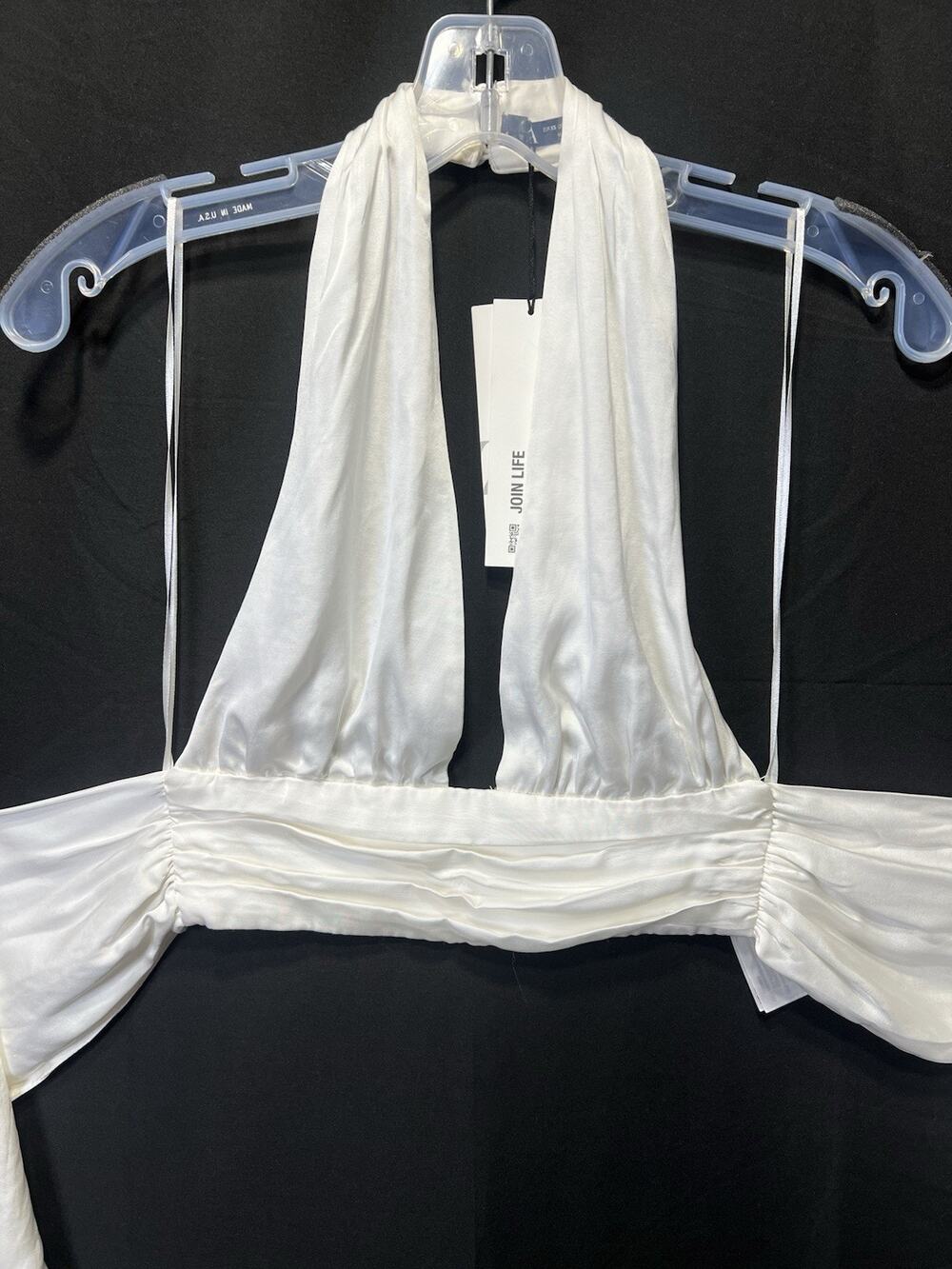 Zara Satin Halter Top Tie Back Size XS White NWT Fun Sexy Beach Spring Break